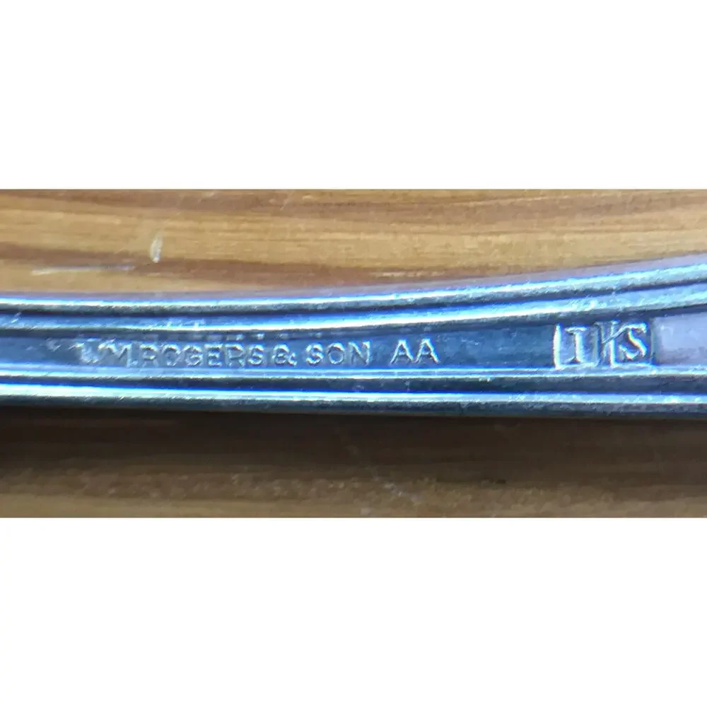 Set Pair 2 Vtg Antique Victorian Rogers Son AA Silverplate IS Dinner Forks 7.5